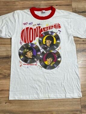 Men’s Vintage 1986 The Monkees 20th Anniversary Graphic Single Stitch Tshirt